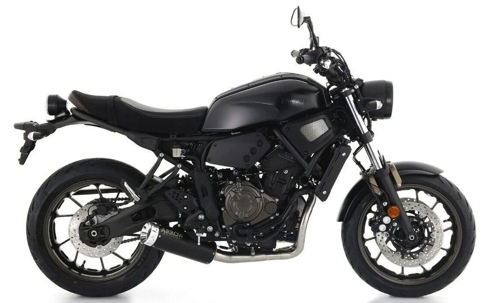 74509RBA  Arrow Rebel Slip-on Exhaust, Aluminum End Cap for Yamaha XSR700 21-25