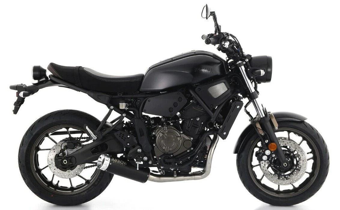 74509RBA  Arrow Rebel Slip-on Exhaust, Aluminum End Cap for Yamaha XSR700 21-25