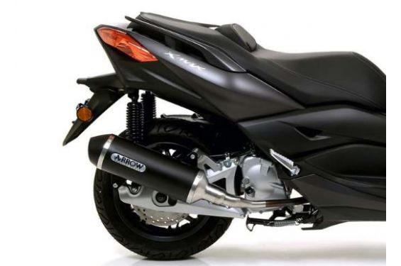 53523ANN  Arrow Yamaha X-Max 300 '17/20 Homologated Aluminium Dark Urban Silencer With Dark Stainless Steel End Cap