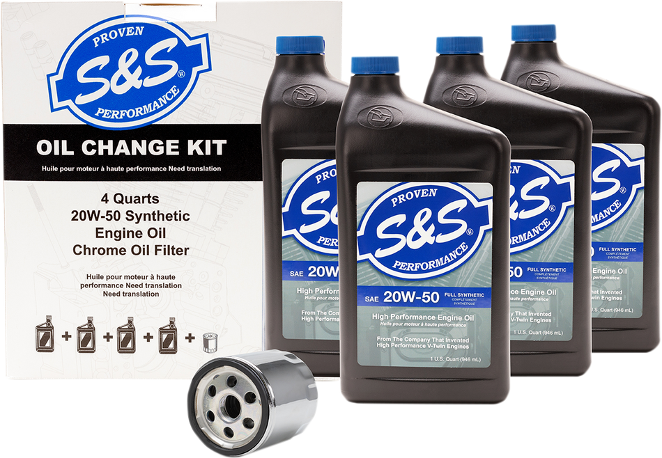 S&S CYCLE Oil Change Kit for Twin Cam 153969