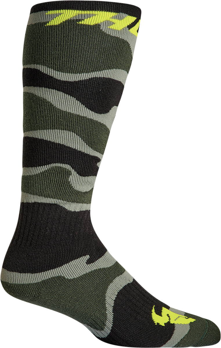 THOR MX Camo Socks - Camo Green/Acid - Size 10-13 3431-0672