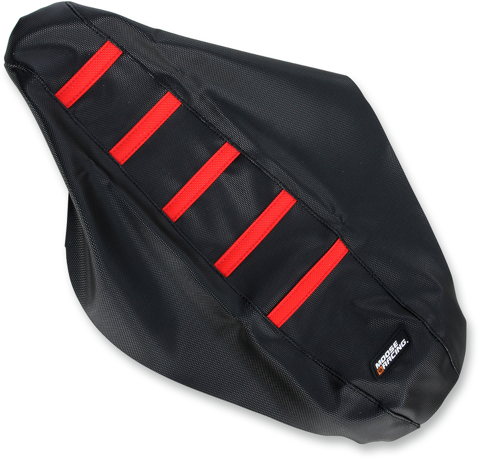 MOOSE RACING Ribbed Seat Cover - Black Cover/Red Ribs - Honda CRF45017