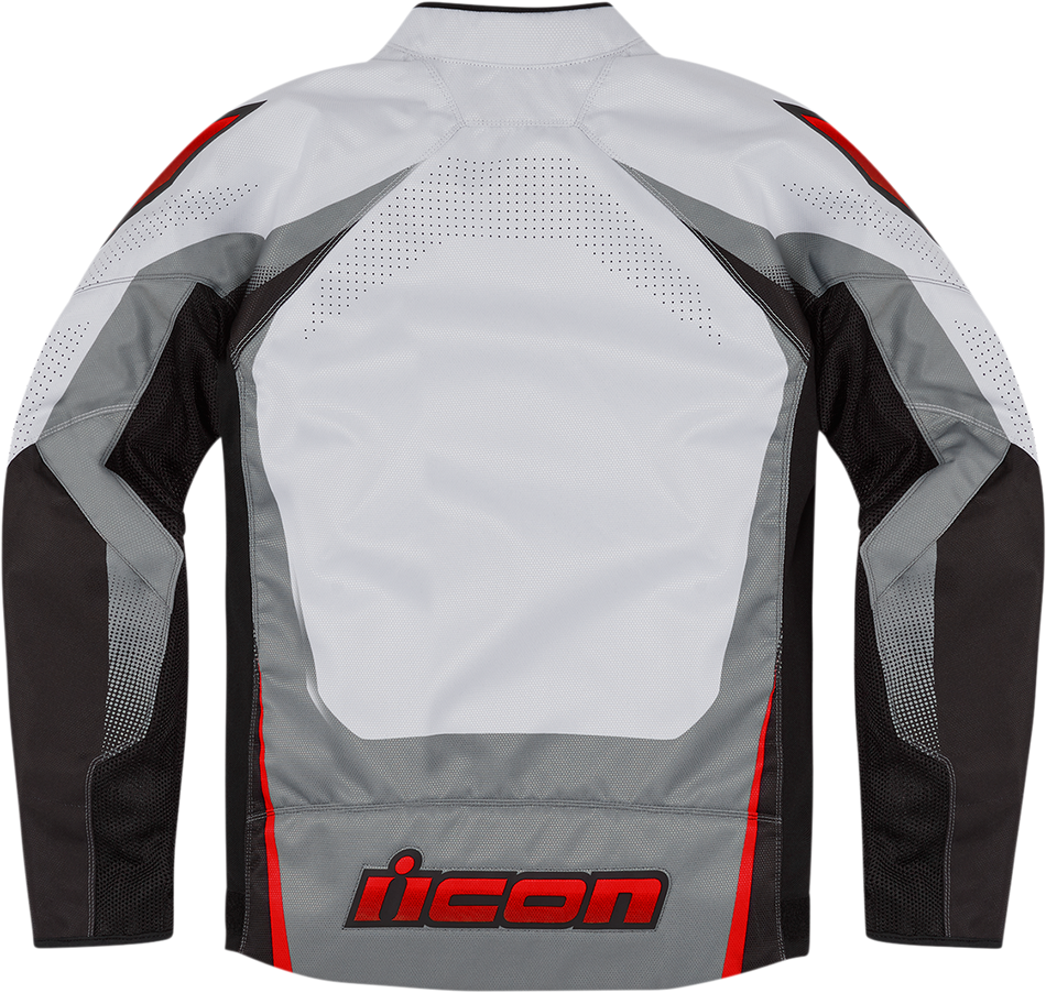 ICON Hooligan Ultrabolt Jacket - Gray/Red - Large 2820-5542