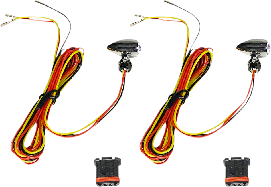 CUSTOM DYNAMICS Micro Turn Signals - Dual - Amber/Red - Chrome CD-MICRO-AR-C