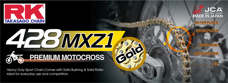 RK 428 MXZ1 - Chain - 124 Links - Gold GB428MXZ1-124