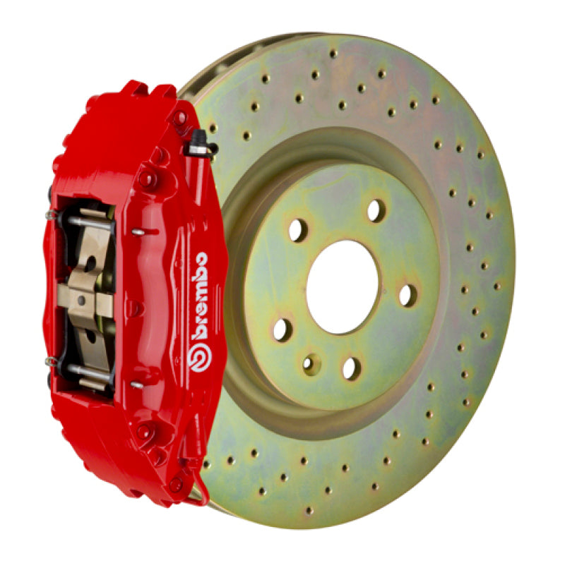 Brembo 16+ Camaro LS/LT/SS Front GT BBK 6 Piston Cast 355x32 1pc Rotor Drilled-Red