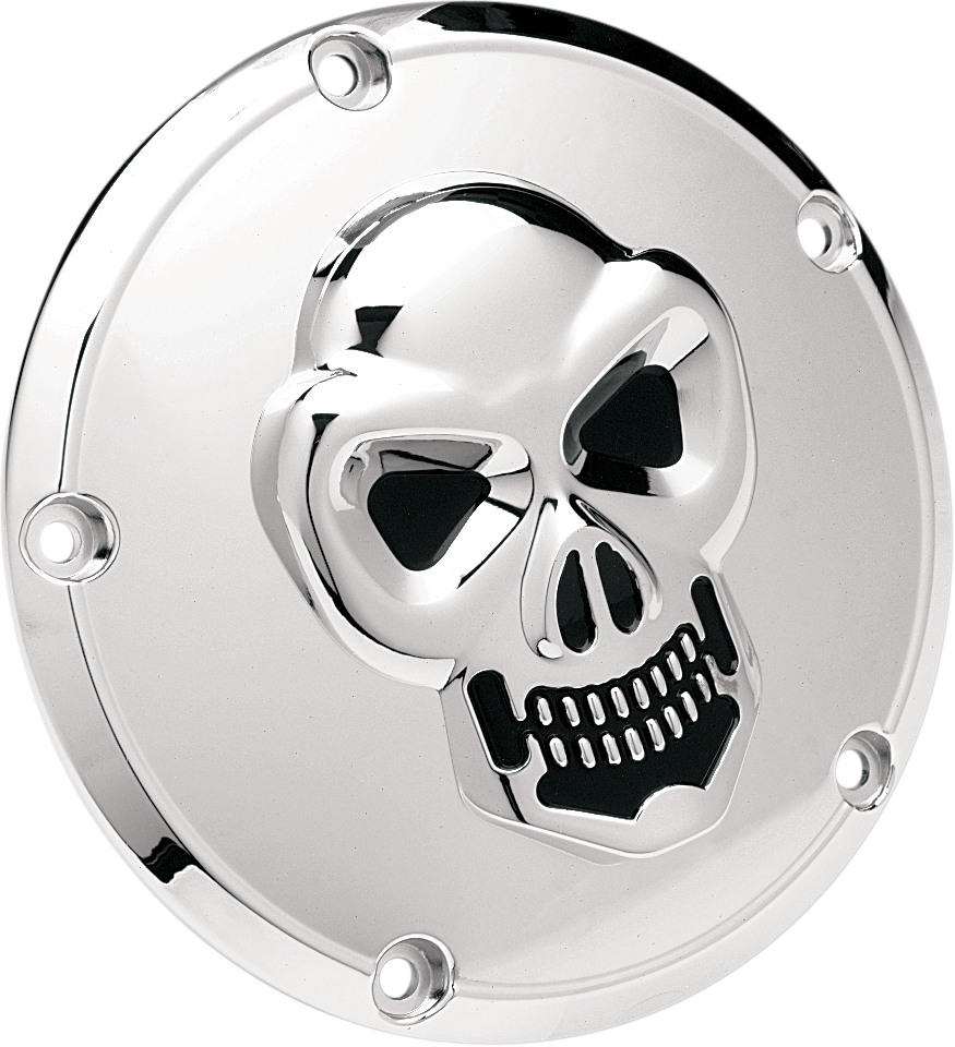 DRAG SPECIALTIES Skull Derby Cover - Chrome - 5 Hole 33-0062-PC