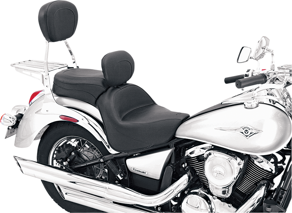MUSTANG Seat - Vintage - Wide - Touring - With Driver Backrest - One-Piece - Smooth - Black - VN900 79417