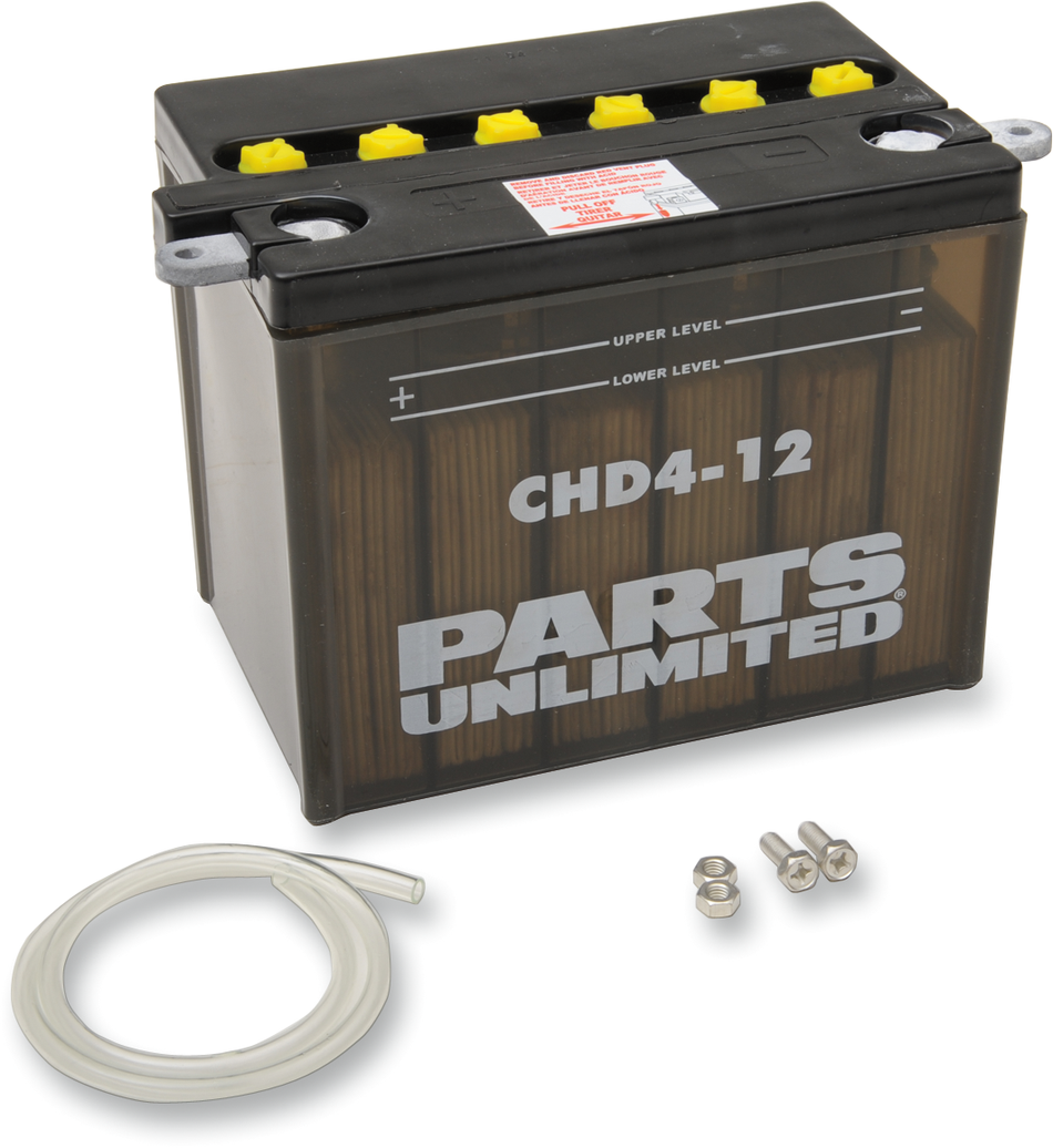 Parts Unlimited Battery - Yhd12 - Black Case Chd4-12