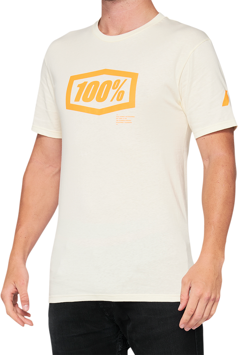 100% Essential T-Shirt - Chalk/Orange - Large 32016-461-12