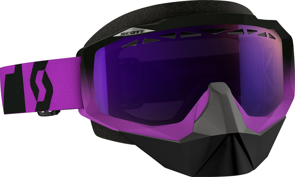 SCOTT Hustle Snocross Goggle Oxide Purple/Blk W/Purple Chrome 240528-4968247