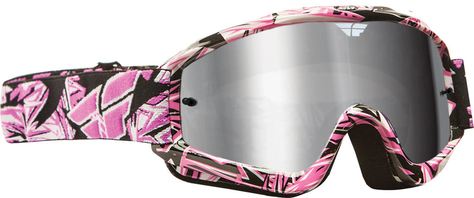 FLY RACING Zone Pro Goggle Pink W/ Chrome/Smoke Lens 37-2263