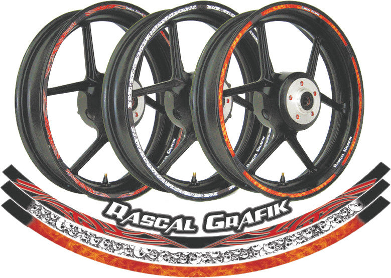 RASCAL GRAFIK Wheel Stripe Kit Skull 1 7" RA36905