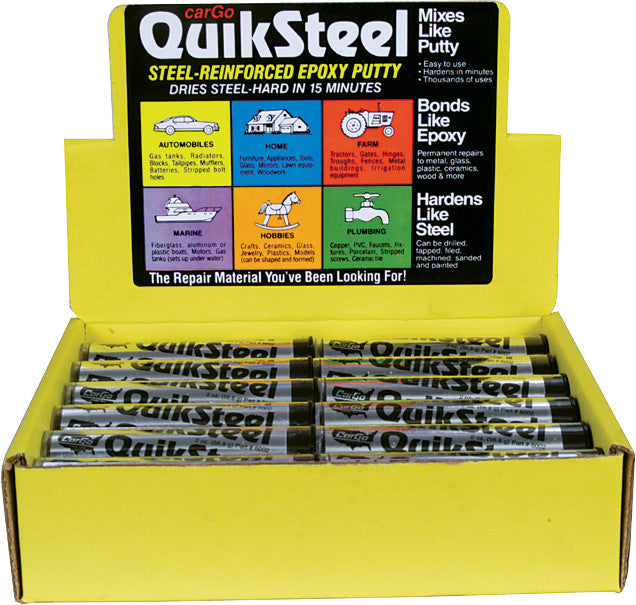 QUIK STEEL Steel Reinforced Epoxy Putty C Ounter Box 12/Pk 6002TRI-12