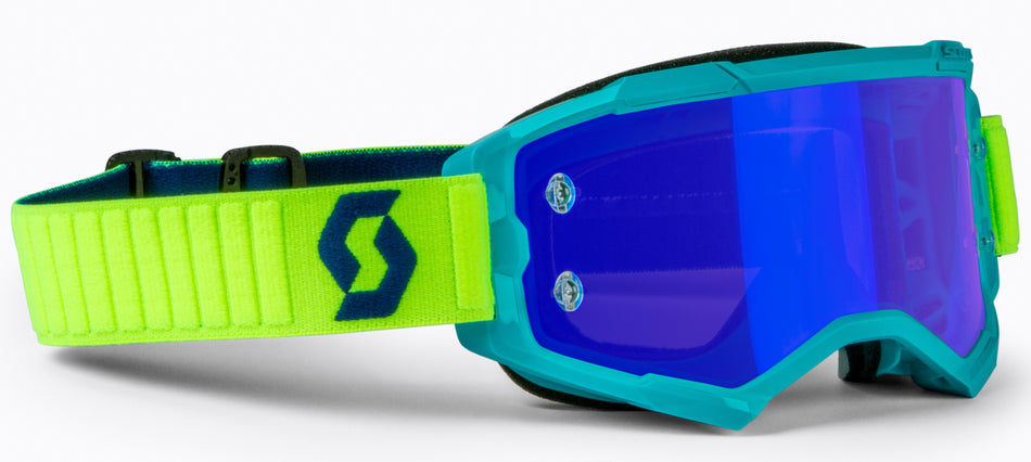 SCOTT Fury Goggle Teal Blue/Neon Ylw Electric Blue Chrome Works 272828-6362278