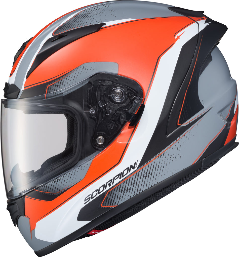 SCORPION EXO Exo-R2000 Full-Face Helmet Hypersonic Orange/Grey Lg 200-7935