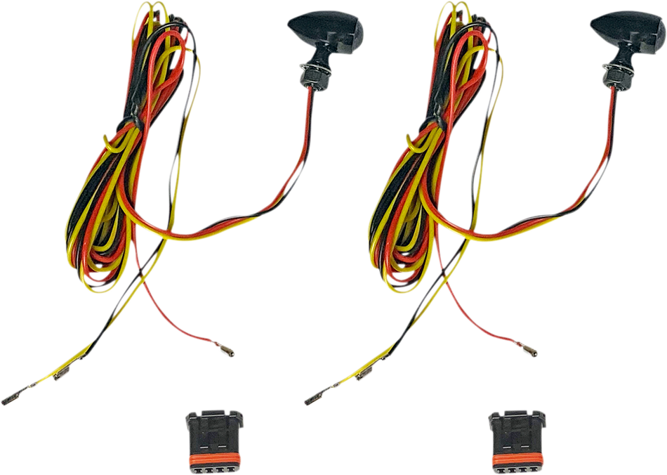 CUSTOM DYNAMICS Micro Turn Signals - Dual - Amber/Red - Black CD-MICRO-AR-B