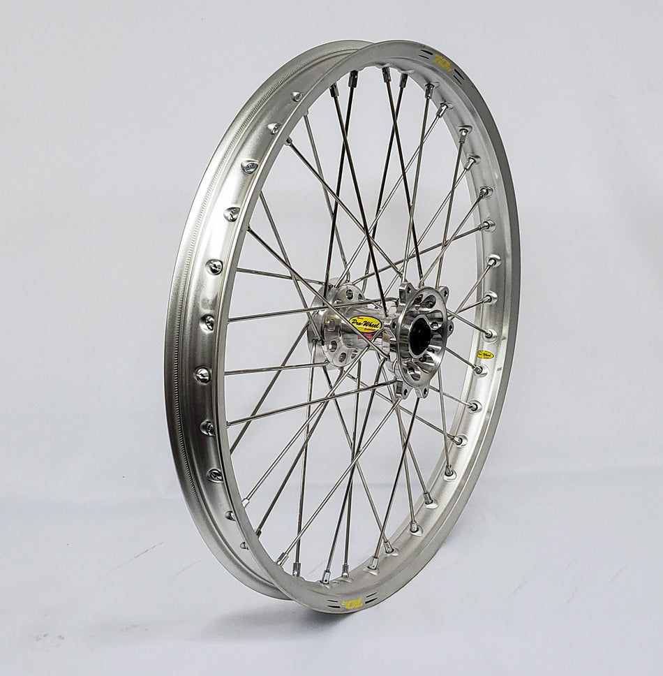 PRO-WHEEL Wheel Front 1.60x21 Silver Hub Sil Rim/Sil Spoke/Sil Nipple 23-4501111