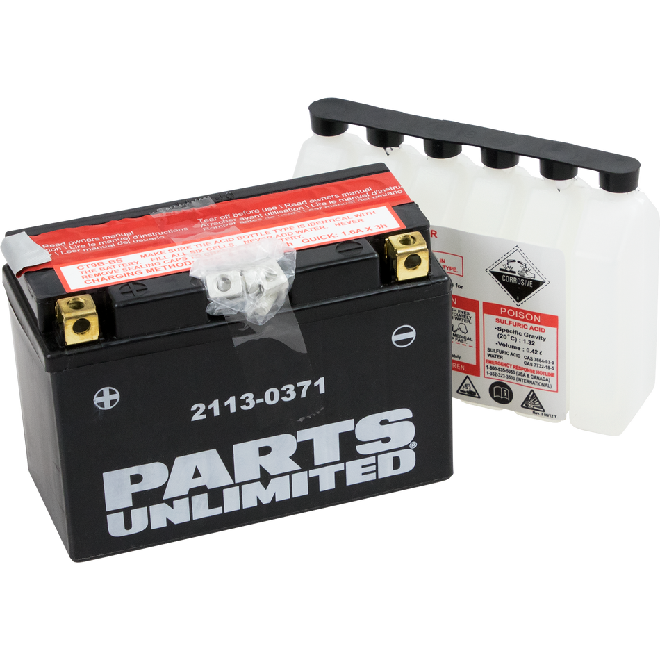 Parts Unlimited Agm Battery - Yt9b-Bs Ct9b-Bs