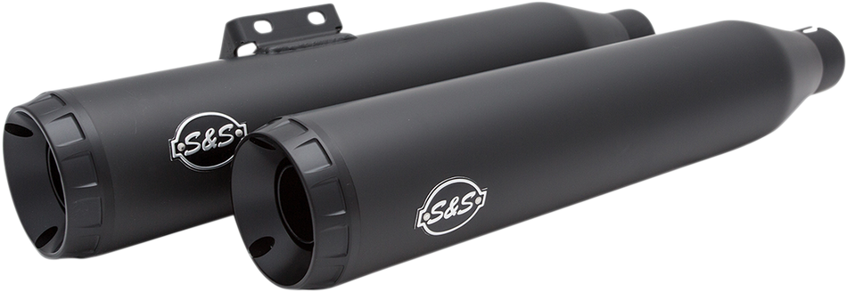 S&S CYCLE Grand National Race Mufflers for Softail - Black 550-0737