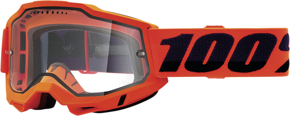 100% Accuri 2 Enduro MTB Goggles - Neon Orange - Clear 50016-00004