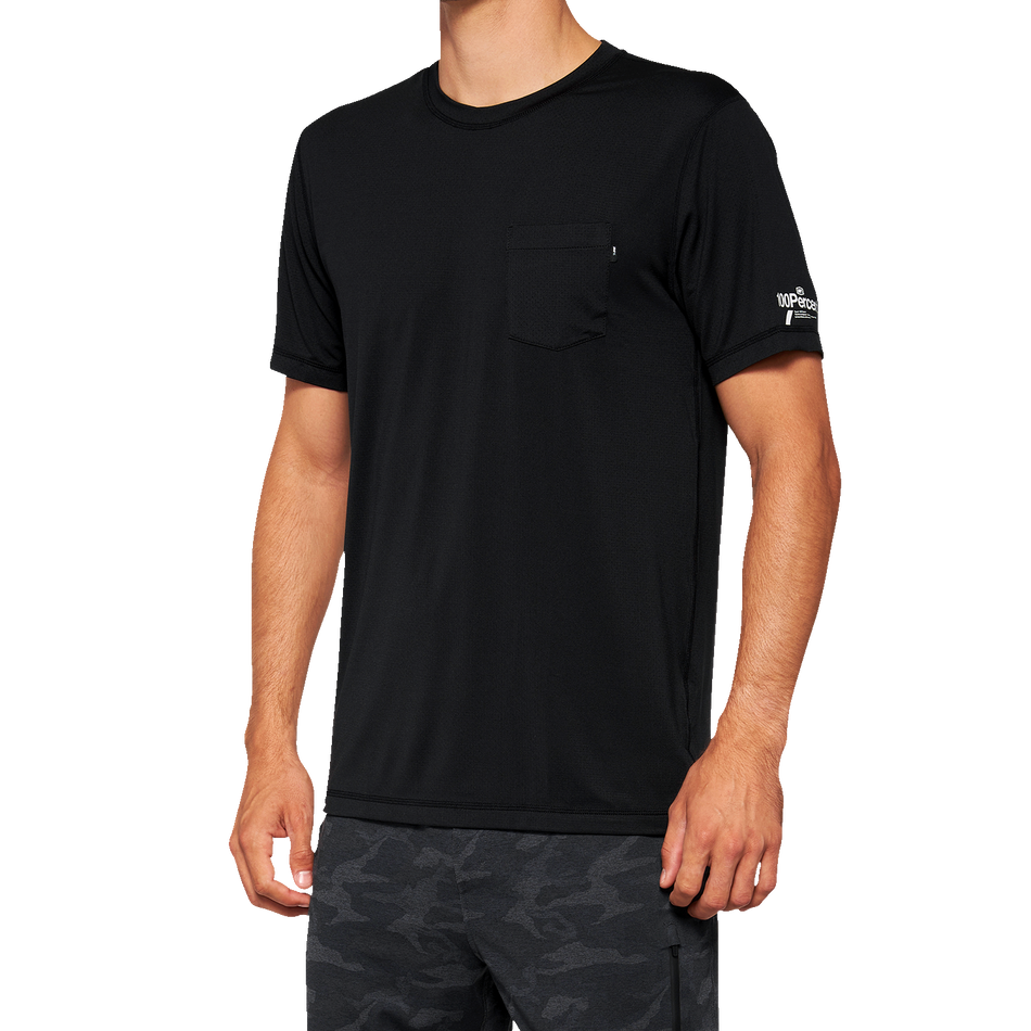 100% Mission Athletic T-Shirt - Black - Medium 20014-00001