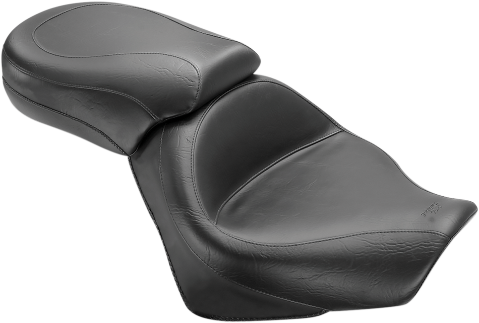 MUSTANG Seat - Vintage - Wide - Touring - Without Driver Backrest - Two-Piece - Smooth - Black 76161