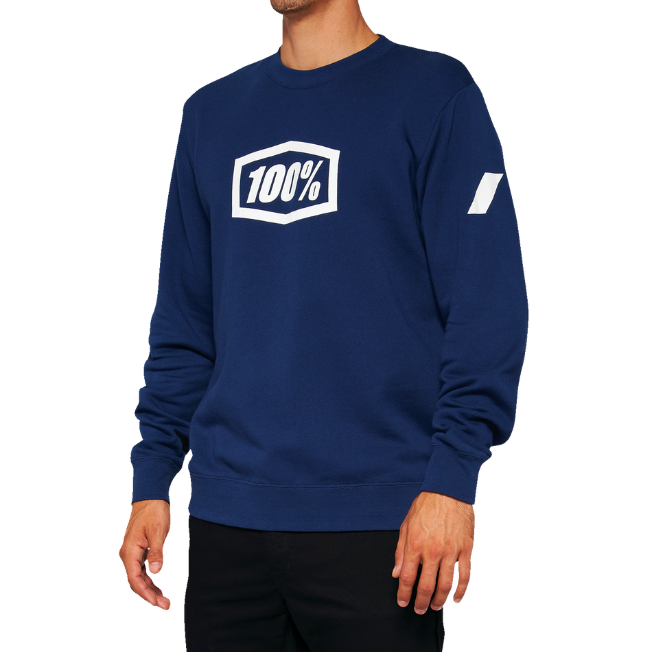 100% Icon Long-Sleeve Fleece Sweatshirt - Navy - 2XL 20026-00019