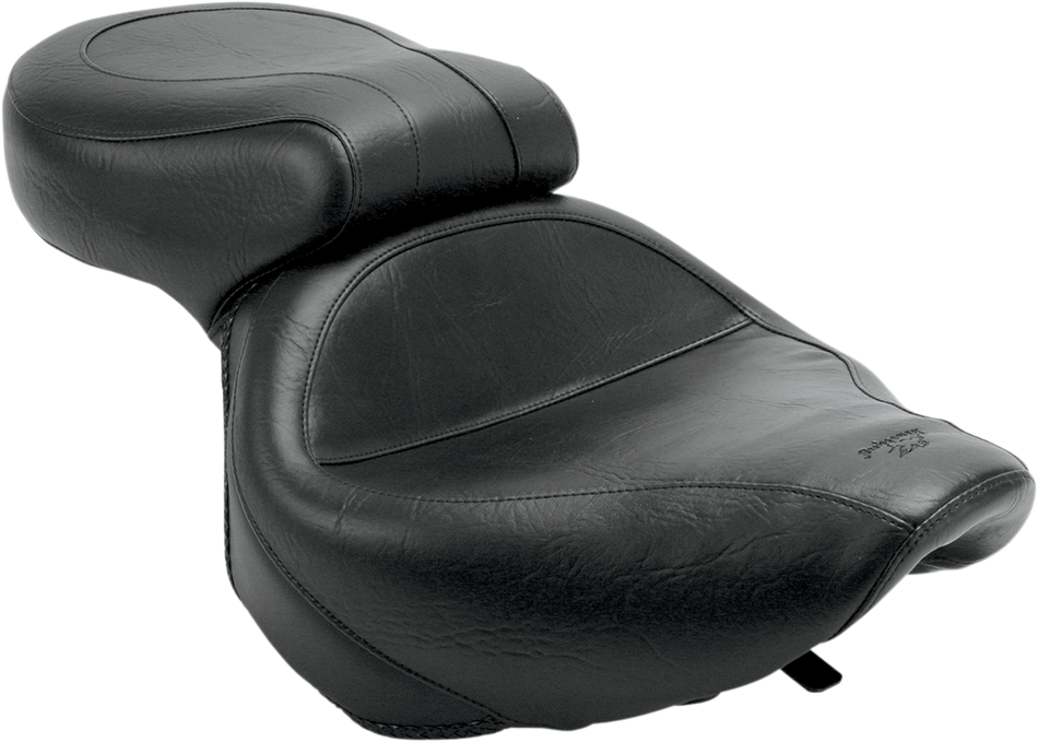 MUSTANG Seat - Vintage - Wide - Touring - Without Driver Backrest - One-Piece - Smooth - Black VT750 75105