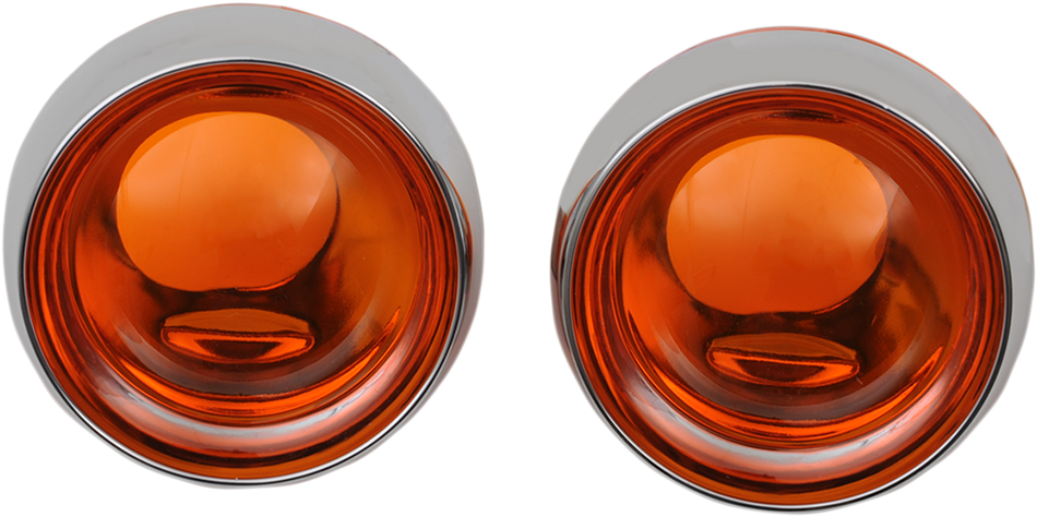 KURYAKYN Deep Dish Bezels - Chrome - Amber Lenses 2268