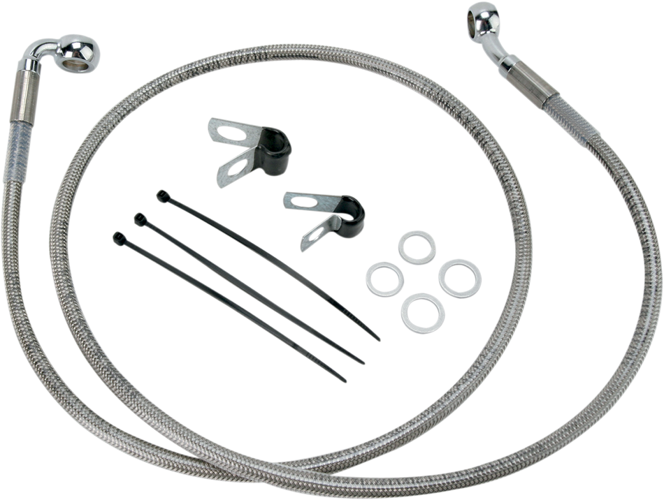 DRAG SPECIALTIES Brake Line - Front - +2" - Stainless Steel 640112-2