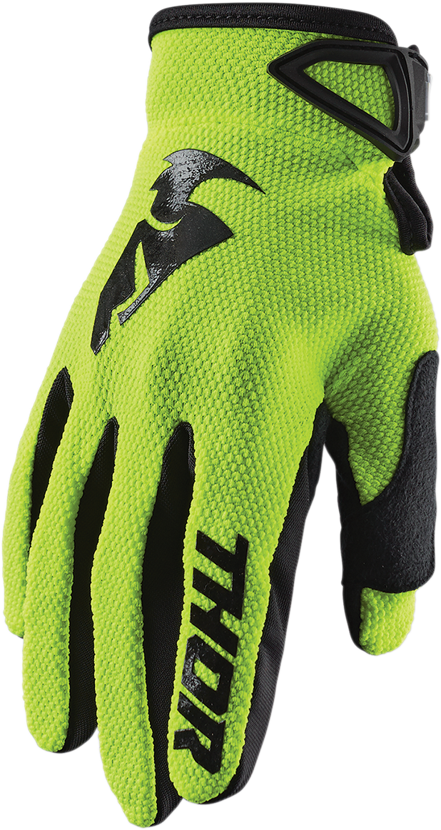 THOR Youth Sector Gloves - Acid/Black - Small 3332-1533