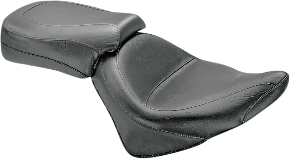 MUSTANG Seat - Vintage - Wide - Touring - Without Driver Backrest - Two-Piece - Smooth - Black - Vegas 76511
