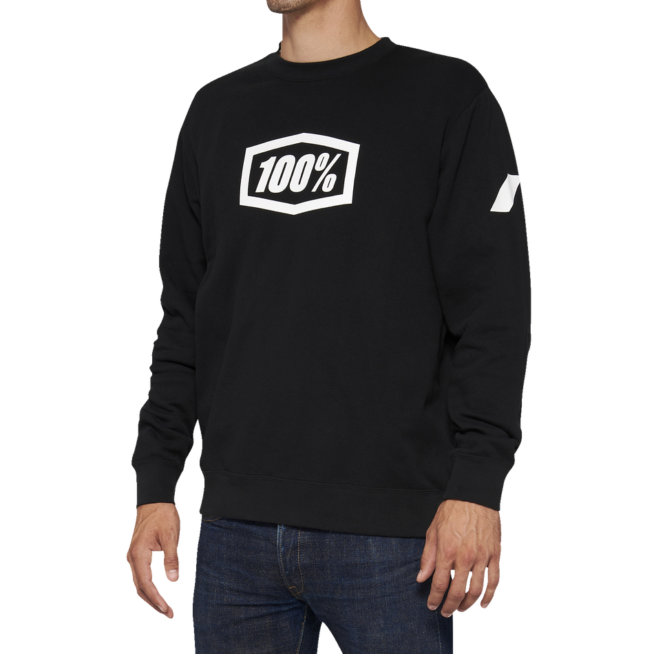 100% Icon Long-Sleeve Fleece Sweatshirt - Black - Large 20026-00002
