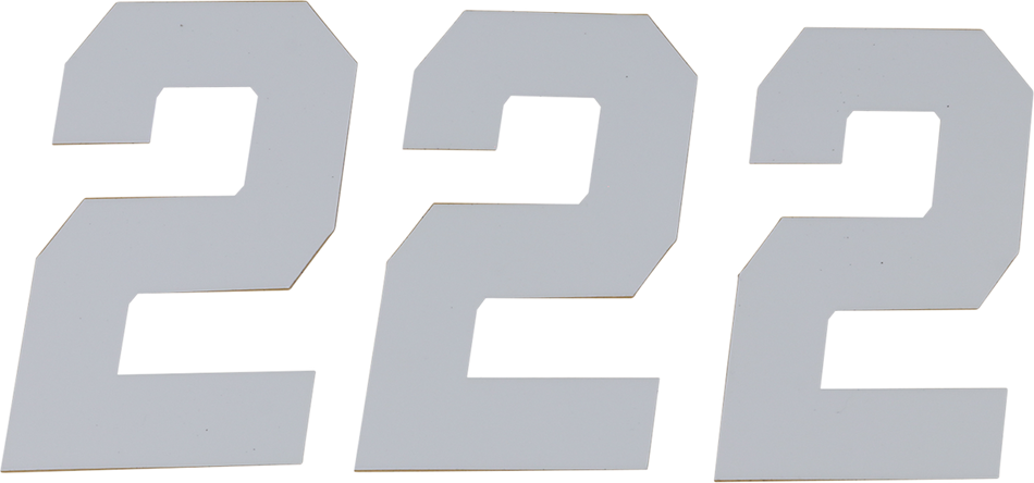 D'COR VISUALS Race Number Plate - #2 - White - 6" 45-36-2