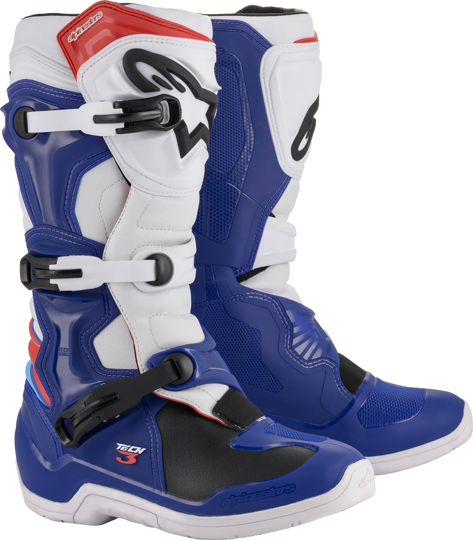 ALPINESTARS Tech 3 Boots Blue/White/Red Sz 05 2013018-723-5
