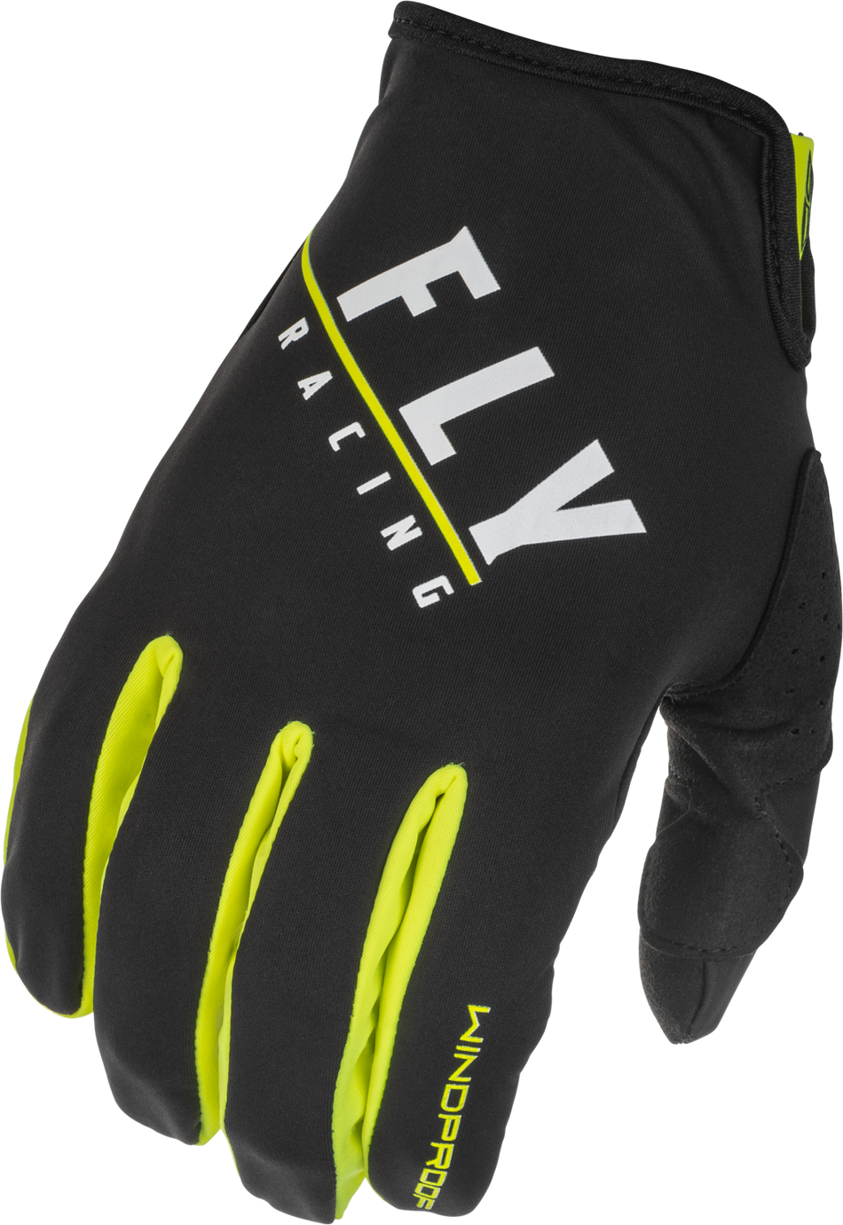 FLY RACING Youth Windproof Gloves Black/Hi-Vis Sz 06 371-14206