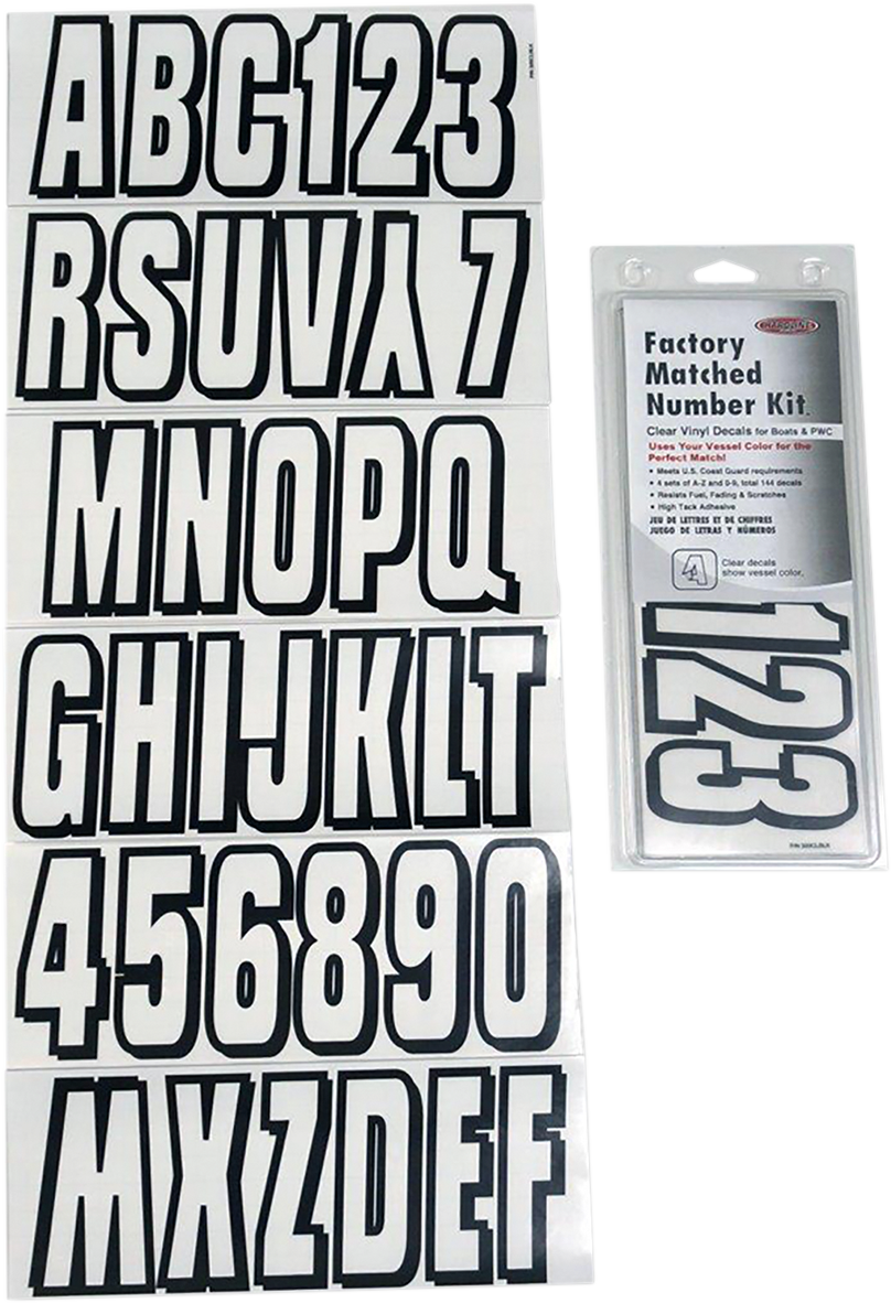 HARDLINE I.D. Sticker Kit - 320 Series - Clear 320 CLBLK