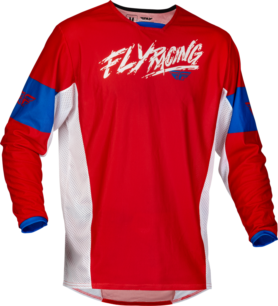 FLY RACING Yth Kinetic Mesh Khaos Jersey Red/White/Blue Yl 377-334YL