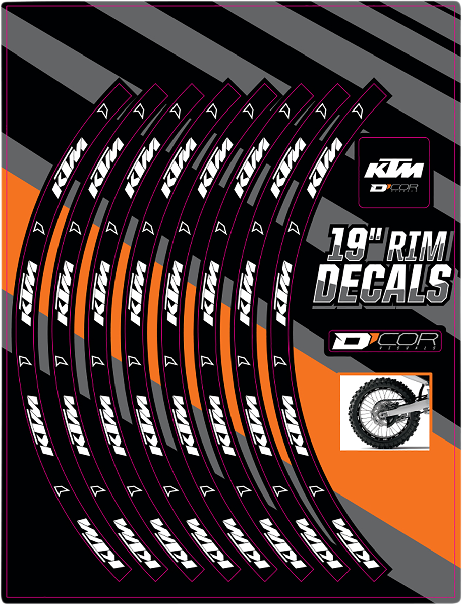 D'COR VISUALS Rim Decal - KTM Logo - 19" Rear 40-80-203