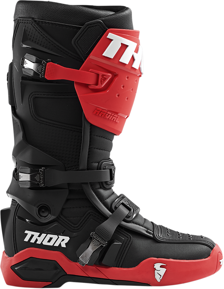 THOR Radial Boots - Red/Black - Size 7 3410-2244