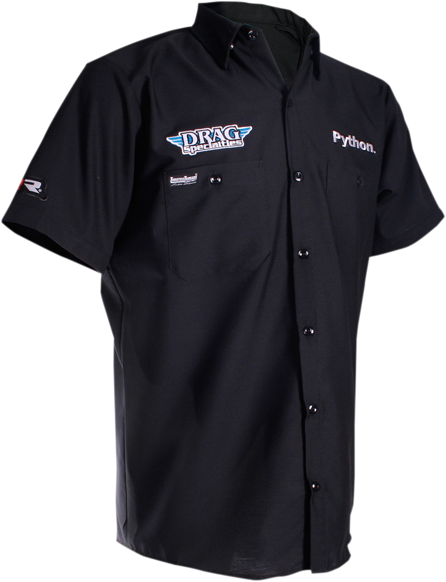 THROTTLE THREADS Drag Specialties Shop Shirt - Black - 4XL DRG26S24BK4R