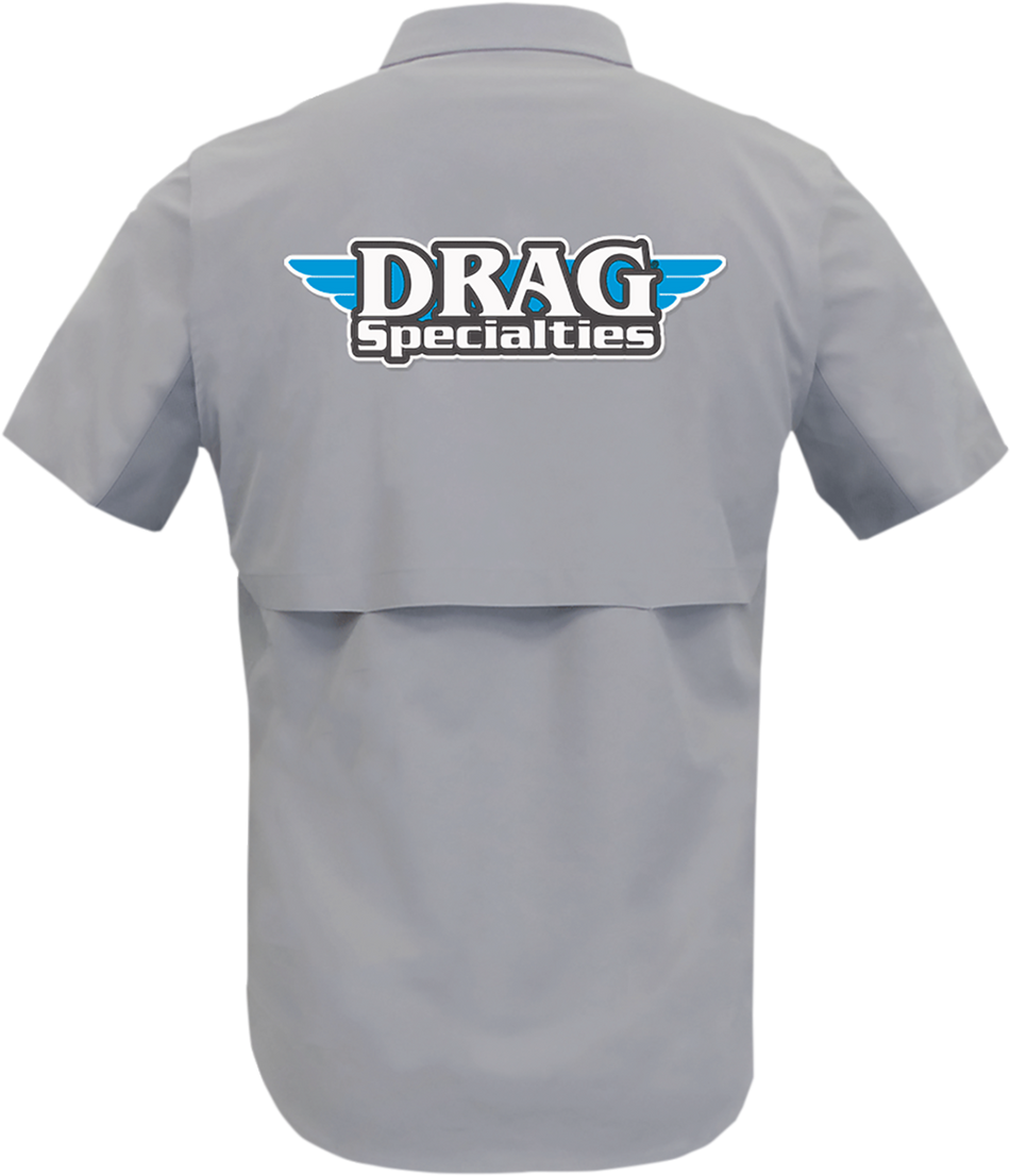 THROTTLE THREADS Drag Specialties Vented Shop Shirt - Gray - Large DRG31ST26GYLG