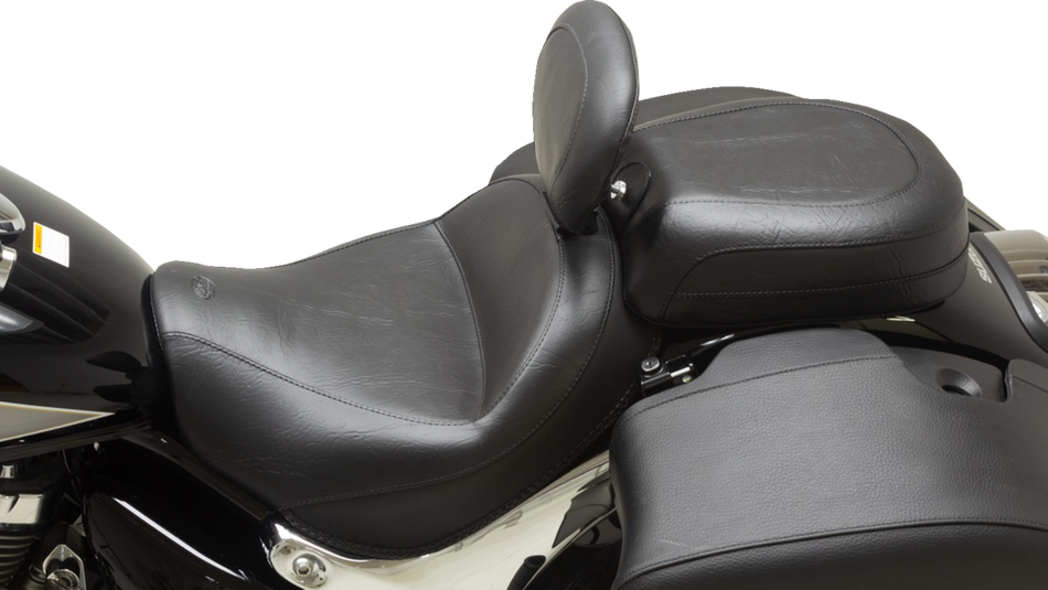 MUSTANG Wide Touring Solo Seat - Black - Plain - with Driver Backrest - C90T '15-'19 89206