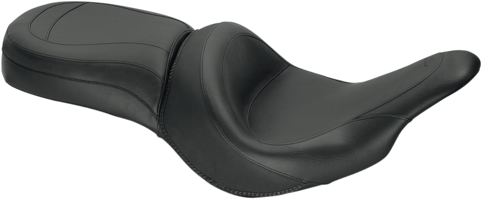 MUSTANG Seat - Vintage - Wide - Touring - Without Driver Backrest - One-Piece - Smooth - Black - Vaquero 76287