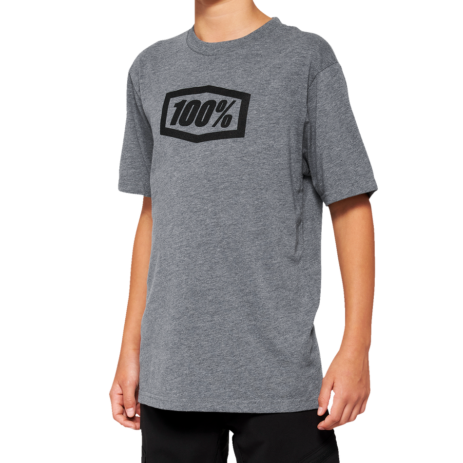 100% Youth Icon T-Shirt - Heather Gray - Small 20001-00008