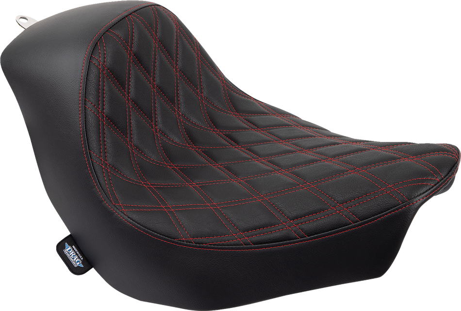 DRAG SPECIALTIES Solo Seat - Double Diamond - Red Stitching - '18-'22 FL/FX 0802-1515