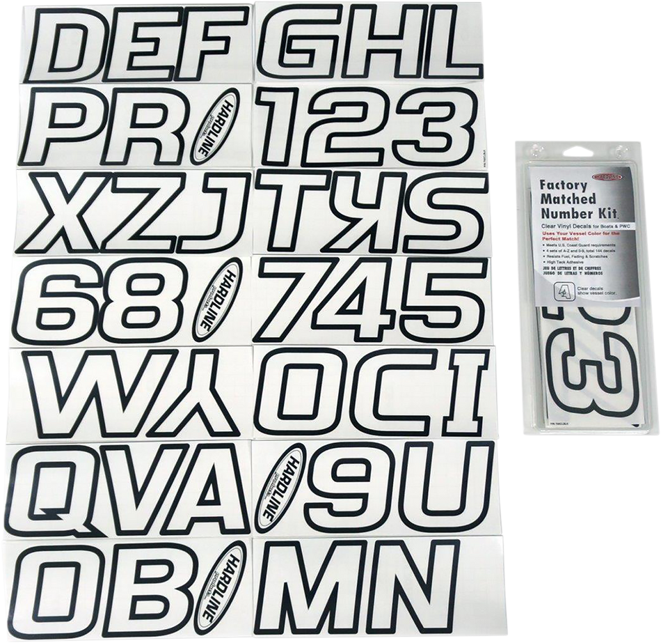 HARDLINE I.D. Sticker Kit - 700 Series - Clear 700CLBLK