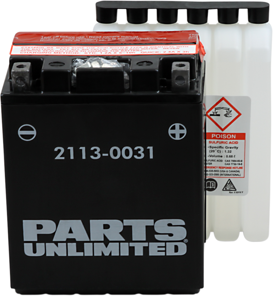 Parts Unlimited Agm Battery - Ytx14ahlbs .732 L Ctx14ahl-Bs