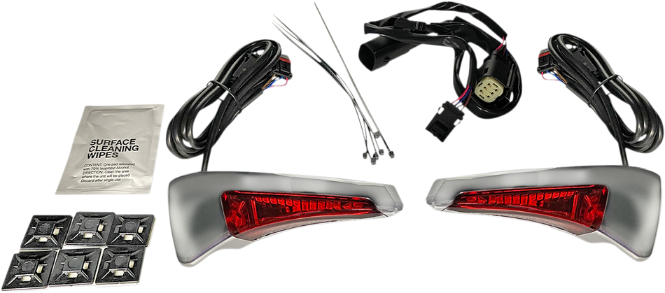 CUSTOM DYNAMICS Sequential Tour Pak Seat Back Rest LED Lights - Chrome/Red - CVO CD-TPBR-14BCMRC